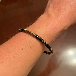 Vintage Black and Gold Enamel Bracelet